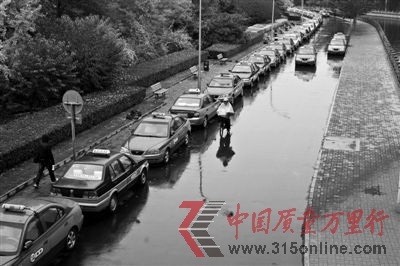 11月5日,早上6點至9點,北皋、馬甸、德勝門橋下出租車交接班處停放著大量出租車。A12-A13版攝影 本報記者 周崗峰 王貴彬 孫純霞